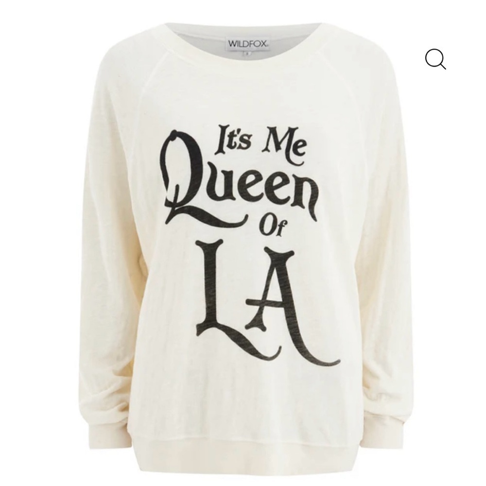 Wildfox Cream Graphic Sweatshirt - Queen of LA - Picture 2 of 3